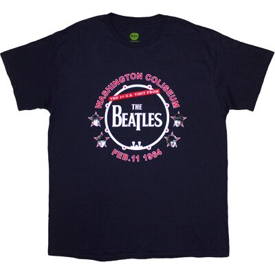 The Beatles Washington 64 Drum Navy T-Shirt - T-Shirt The Beatles Washington 64 Drum Navy T-Shirt - T-Shirt