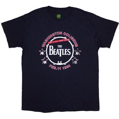 The Beatles Washington '64 Drum T-Shirt Marineblå - Unisex The Beatles Washington '64 Drum T-Shirt Marineblå - Unisex