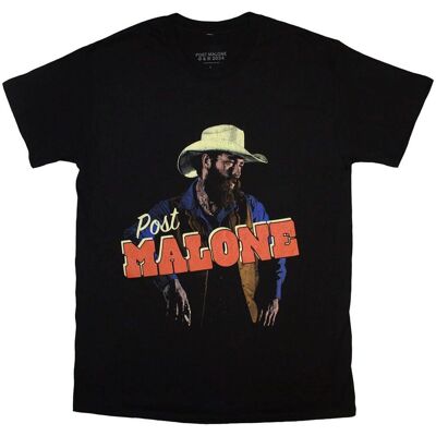 Post Malone Cowboy T-shirt - Unisex Svart Stor Post Malone Cowboy T-shirt - Unisex Svart Stor