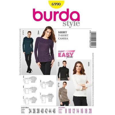 Burda Mönster Raglan T-shirt - Klädesmönster Burda Mönster Raglan T-shirt - Klädesmönster