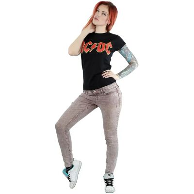AC/DC Damen Rotes Logo Baumwoll-T-Shirt - Freizeit-Shirt AC/DC Damen Rotes Logo Baumwoll-T-Shirt - Freizeit-Shirt