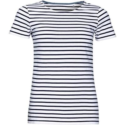 T-shirt a Righe in Cotone SOL'S Miles - Manica Corta Donna T-shirt a Righe in Cotone SOL'S Miles - Manica Corta Donna
