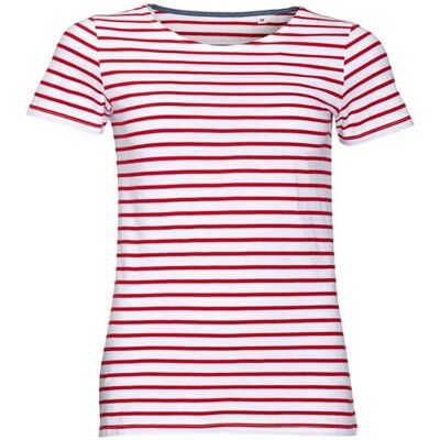 T-shirt a righe SOL'S Miles a manica corta - Donna, Cotone, M T-shirt a righe SOL'S Miles a manica corta - Donna, Cotone, M