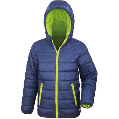 Result Core Navy/Lime Kids Padded Waterproof Jacket - Jacket Result Core Navy/Lime Kids Padded Waterproof Jacket - Jacket