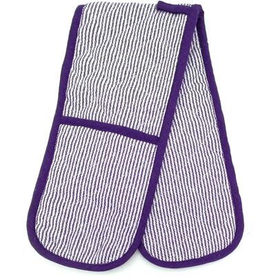 Gr8 Home Purple Stripe Double Oven Gloves - Oven Gloves Gr8 Home Purple Stripe Double Oven Gloves - Oven Gloves