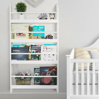Gr8 Home White Wall Mounted Children Bookcase - Book Storage Gr8 Home White Wall Mounted Children Bookcase - Book Storage