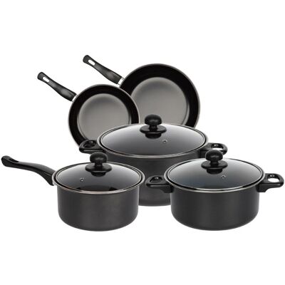 Gr8 Home - 8Pcs - Black - Lids - Cookware Set Gr8 Home - 8Pcs - Black - Lids - Cookware Set