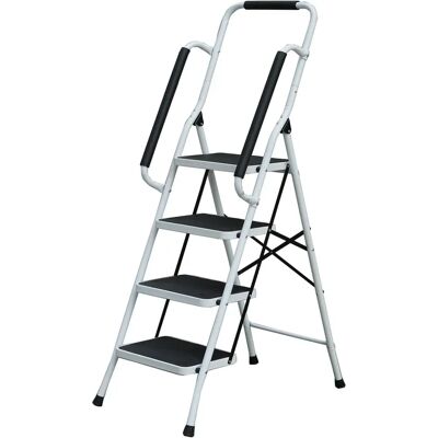 Gr8 Home 4 Step Ladder Folding Stool Non Slip Tread Steel Foldable Home Diy - Step Ladder Gr8 Home 4 Step Ladder Folding Stool Non Slip Tread Steel Foldable Home Diy - Step Ladder