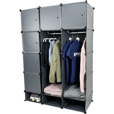 Gr8 Home - Grey 15 Cube Wardrobe - Portable - Wardrobe Gr8 Home - Grey 15 Cube Wardrobe - Portable - Wardrobe