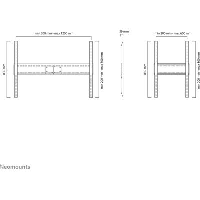 Neomounts - LFD-W1500 - 100 polegadas - Preto - Suporte TV Neomounts - LFD-W1500 - 100 polegadas - Preto - Suporte TV