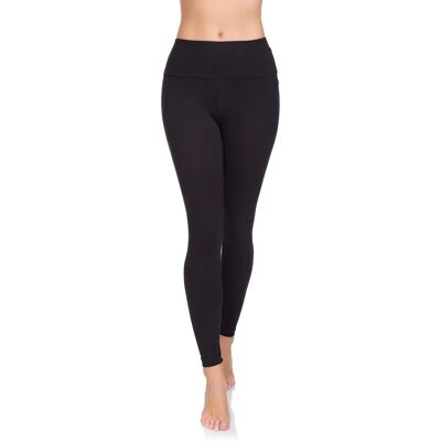 FUTURO FASHION Black Cotton Rich Leggings - Full Length High Waisted - Leggings FUTURO FASHION Black Cotton Rich Leggings - Full Length High Waisted - Leggings