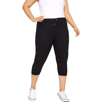 Yours Schwarze Cropped Jogginghosen - Damen & Große Größen Yours Schwarze Cropped Jogginghosen - Damen & Große Größen