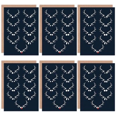 Artery8 - Rudolph Cards Dark Navy 6pk - Greeting Cards Artery8 - Rudolph Cards Dark Navy 6pk - Greeting Cards