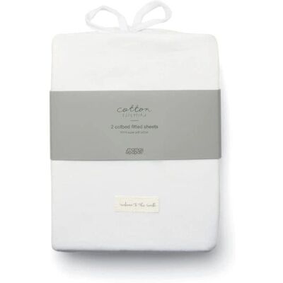 Mamas & Papas White Cotbed Fitted Sheets (2 Pack) - Cotbed Fitted Sheets Mamas & Papas White Cotbed Fitted Sheets (2 Pack) - Cotbed Fitted Sheets