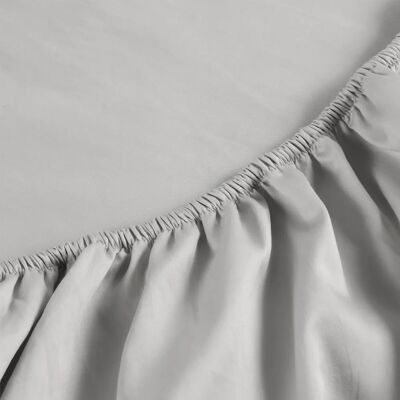Christy 400TC Luxury Cotton Sateen Bedding - Light Grey - Super King - Fitted Sheet Christy 400TC Luxury Cotton Sateen Bedding - Light Grey - Super King - Fitted Sheet