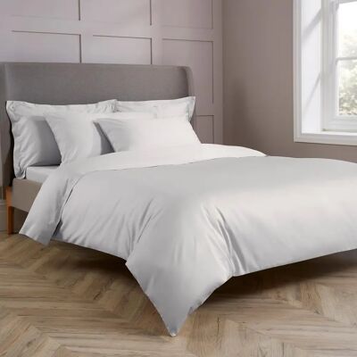 Christy - 400TC Luxury Cotton Sateen Plain Dye - Duvet Cover Set - Single Light Grey Christy - 400TC Luxury Cotton Sateen Plain Dye - Duvet Cover Set - Single Light Grey