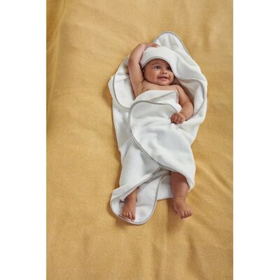 Christy - Kapuzenhandtuch 76x76 - white/grey - 100% cotton - hooded towel Christy - Kapuzenhandtuch 76x76 - white/grey - 100% cotton - hooded towel