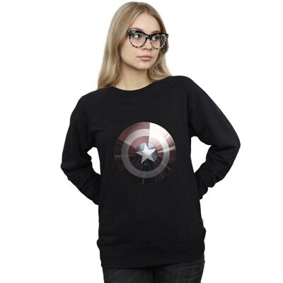 Marvel Women's Captain America Shield Shiny Sweatshirt Marvel Women's Captain America Shield Shiny Sweatshirt