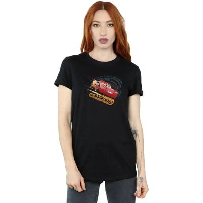 Disney Lightning McQueen Zwarte Katoenen Boyfriend T-shirt Disney Lightning McQueen Zwarte Katoenen Boyfriend T-shirt