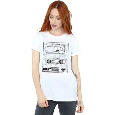 Disney Jackson Storm Blueprint Boyfriend-T-Shirt - Weiß - T-Shirt Disney Jackson Storm Blueprint Boyfriend-T-Shirt - Weiß - T-Shirt