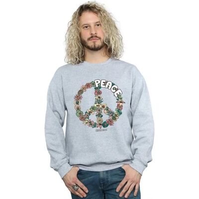 Woodstock Herren Blumen Peace Sweatshirt - Sport Grau XX-Large Woodstock Herren Blumen Peace Sweatshirt - Sport Grau XX-Large