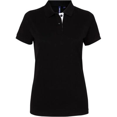 Asquith & Fox Dames Kort Mouw Contrast Polo - Katoen Asquith & Fox Dames Kort Mouw Contrast Polo - Katoen