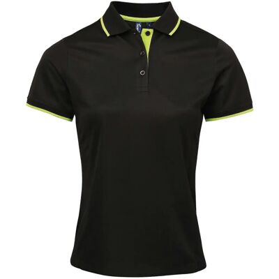 Premier XS Zwart/Limoen Contrast Poloshirt - Poloshirt Premier XS Zwart/Limoen Contrast Poloshirt - Poloshirt