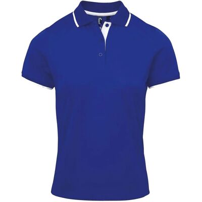 Premier Dames Contrast Coolchecker Polo Shirt - Royal/White - Small Premier Dames Contrast Coolchecker Polo Shirt - Royal/White - Small