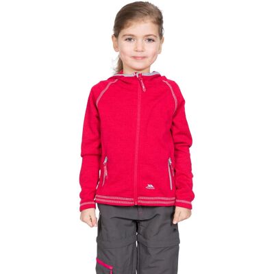 Jaqueta de fleece com capuz e zíper completo para crianças Trespass Goodness - Framboesa Marl Jaqueta de fleece com capuz e zíper completo para crianças Trespass Goodness - Framboesa Marl