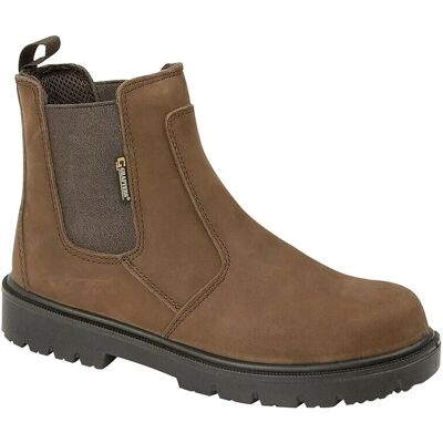 Grafters Mens Brown Waxy Leather Safety Dealer Boots - Safety Boots Grafters Mens Brown Waxy Leather Safety Dealer Boots - Safety Boots