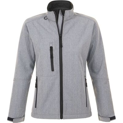Sols Roxy Soft Shell Jacket - Breathable, Windproof, Water Resistant - Grey Marl - Large Sols Roxy Soft Shell Jacket - Breathable, Windproof, Water Resistant - Grey Marl - Large