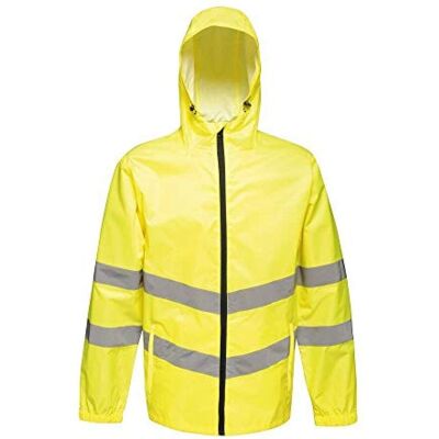 Regatta Professional Könnyű Férfi Zöld és Fekete Csíkos Hi Vis Pro Vízhatlan Reflective Packaway Munkaruha - Munkaruha Regatta Professional Könnyű Férfi Zöld és Fekete Csíkos Hi Vis Pro Vízhatlan Reflective Packaway Munkaruha - Munkaruha