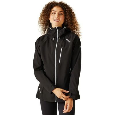 Regatta Dames Birchdale Waterdichte Jassen - Zwart/Wit - Maat 8 UK Regatta Dames Birchdale Waterdichte Jassen - Zwart/Wit - Maat 8 UK