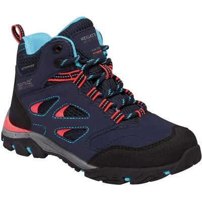 Wodoodporne buty trekkingowe Holcombe dla dzieci Regatta Navy Fiery Coral - Buty średnie Wodoodporne buty trekkingowe Holcombe dla dzieci Regatta Navy Fiery Coral - Buty średnie