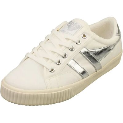 Gola Dames Tennis Mark Cox Sneakers - Wit/Zilver - Sneakers Gola Dames Tennis Mark Cox Sneakers - Wit/Zilver - Sneakers