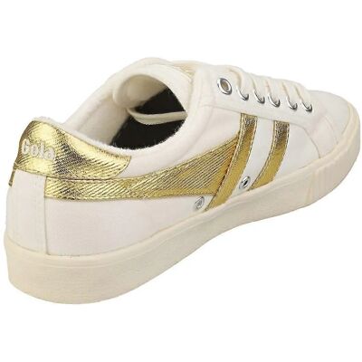 Damskie Buty Casual Gola - Białe i Złote - CLA280XY Damskie Buty Casual Gola - Białe i Złote - CLA280XY