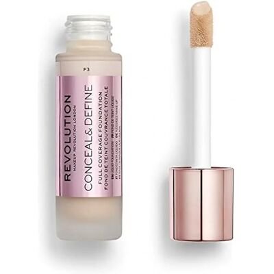 Revolution Make Up Conceal & Define Volledige Dekking Foundation F3 Revolution Make Up Conceal & Define Volledige Dekking Foundation F3