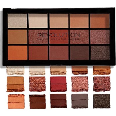 Palette de Fards à Paupières Revolution Make Up Reloaded - Orange Brûlé, Bourgogne, Marron Foncé - Palette de Fards à Paupières Palette de Fards à Paupières Revolution Make Up Reloaded - Orange Brûlé, Bourgogne, Marron Foncé - Palette de Fards à Paupières