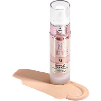 Makeup Revolution IRL Filter Longwear Foundation - F3 - Mattierender Langzeit-Foundation Makeup Revolution IRL Filter Longwear Foundation - F3 - Mattierender Langzeit-Foundation