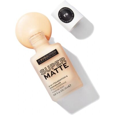 Revolution Relove Super Matte Foundation - F6 - Finitura opaca durevole Revolution Relove Super Matte Foundation - F6 - Finitura opaca durevole