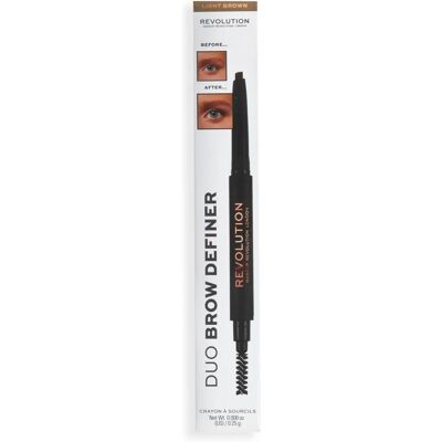 Makeup Revolution Duo Brow Definer - Präziser Augenbrauenstift - Hellbraun 0,25g Makeup Revolution Duo Brow Definer - Präziser Augenbrauenstift - Hellbraun 0,25g