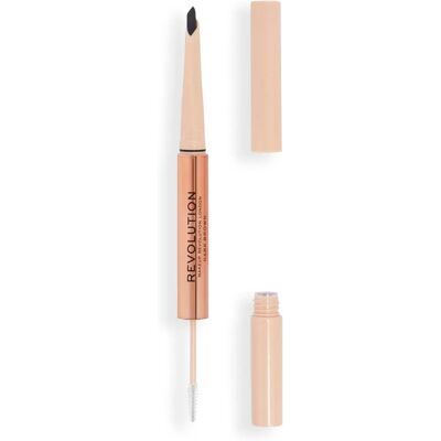 Makeup Revolution Fluffy Brow Filter Duo - Tmavě hnědá - Obočítužka a Vosk Duo Makeup Revolution Fluffy Brow Filter Duo - Tmavě hnědá - Obočítužka a Vosk Duo
