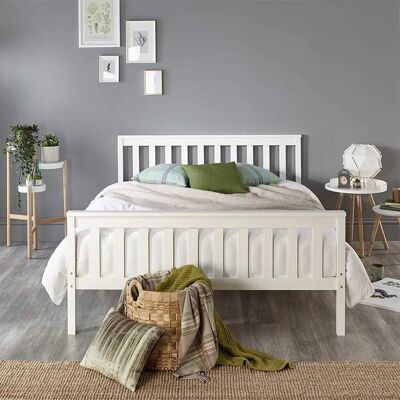Aspire Atlantic Bed Frame - White - Double Aspire Atlantic Bed Frame - White - Double