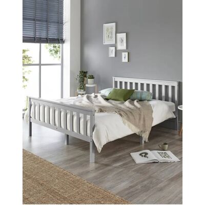 Aspire Beds - Atlantic Solid Wood Grey Shaker - Bed Frame Aspire Beds - Atlantic Solid Wood Grey Shaker - Bed Frame