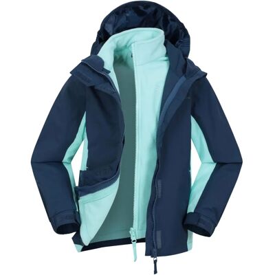 Mountain Warehouse 3 in 1 Waterproof Jacket Taped Seams Active blue 2-3 Years Unisex Mountain Warehouse 3 in 1 Waterproof Jacket Taped Seams Active blue 2-3 Years Unisex