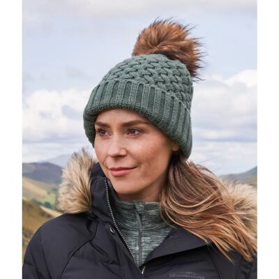 Mountain Warehouse Khaki Fur-Lined Pom-Pom Beanie - Headwear Mountain Warehouse Khaki Fur-Lined Pom-Pom Beanie - Headwear