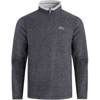 Weird Fish Newark Eco 1/4 Zip Grid Fleece - Black - Fleece Pullover Weird Fish Newark Eco 1/4 Zip Grid Fleece - Black - Fleece Pullover