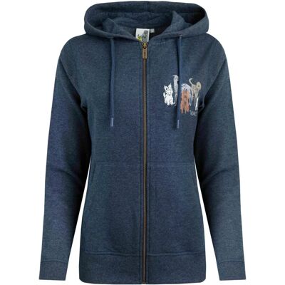 Weird Fish Womens Navy Organic Cotton Recycled Polyester Dog Print Hoodie - Size 14 Weird Fish Womens Navy Organic Cotton Recycled Polyester Dog Print Hoodie - Size 14
