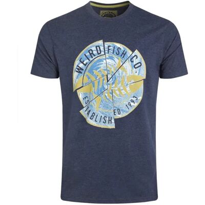 Weird Fish Vortex Dark Blue Crew Neck T-Shirt - Mens Weird Fish Vortex Dark Blue Crew Neck T-Shirt - Mens