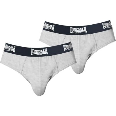 Lonsdale Mężczyźni 2-Pak Briefs - Szary Bawełna - Rozmiar Large Lonsdale Mężczyźni 2-Pak Briefs - Szary Bawełna - Rozmiar Large